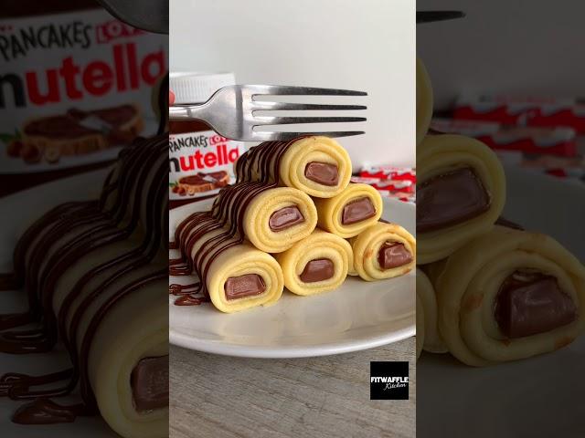 Kinder Crepe Rolls Recipe tutorial #Shorts