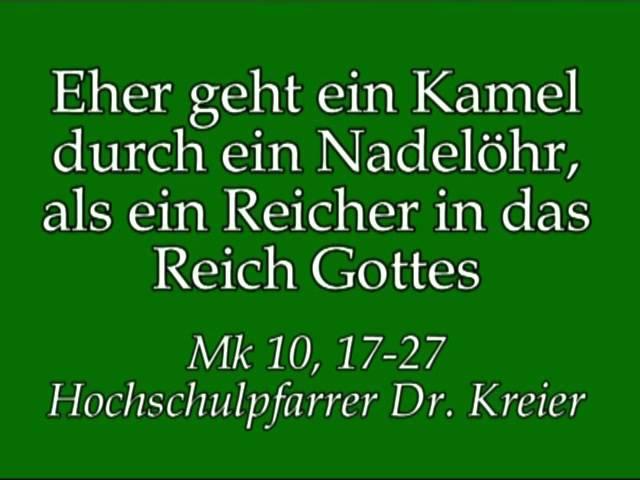 Misslingen Jesu beim reichen Jüngling