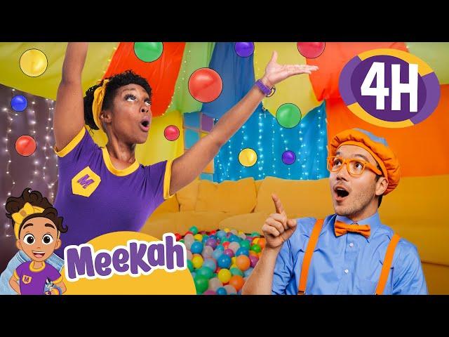 Blippi & Meekah's Gigantic Big Fort Adventure! | 4 HOURS OF MEEKAH! | Educational Videos for Kids