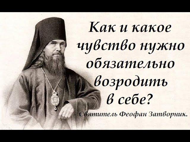 Как и какое чувство нужно обязательно возродить в себе? Святитель Феофан Затворник.