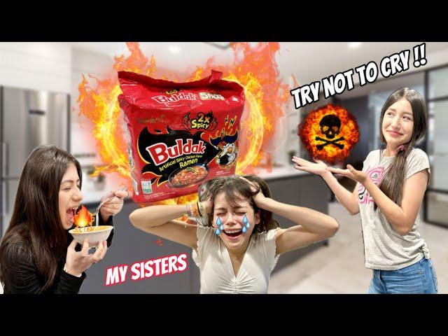 Spicy Noodle Challenge, No Drinking Water️ #spicynoodles #challenge #spicy #cry #gonewrong