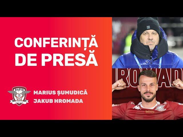 Conferință de presă Rapid » Marius Șumudică și Jakub Hromada prefațează duelul cu CFR Cluj