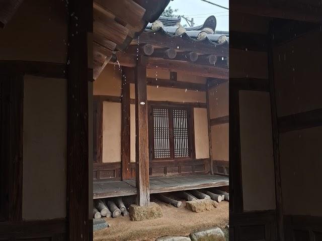 비오는 날의 한국 전통 가옥_ Korean Traditional House on a Rainy Day #koreahousewaterfall