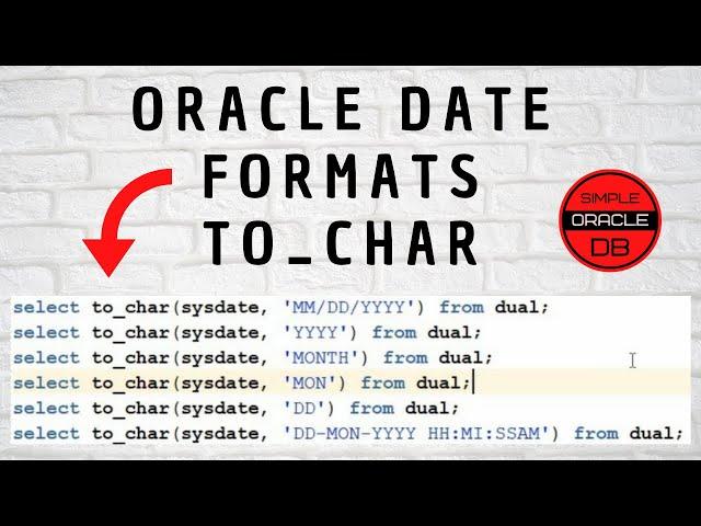 Working with Oracle Date and Time Formats Using the TO_CHAR function