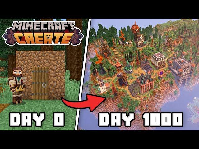 I Survived 1000 Days FULL MOVIE - Minecraft Create Mod