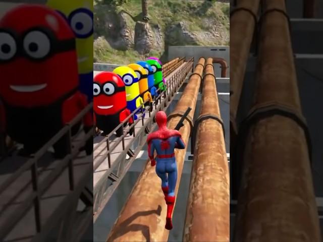 Gta5 funny SpiderMan moments #gta5 #ragdolls #spiderman #gta5gameplay #gtashort#minions