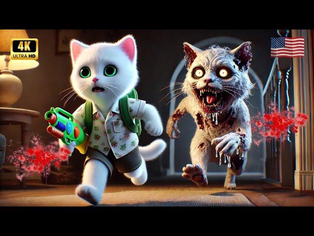 Brave Kitten Battles Zombies to Save His Mom! #cat #ai #catlover #catvideos #cutecat #aicat #cute