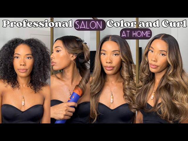 Professional Salon Color and Curl At Home | NEW Brown Balayage Glueless Wig |LovelyBryana