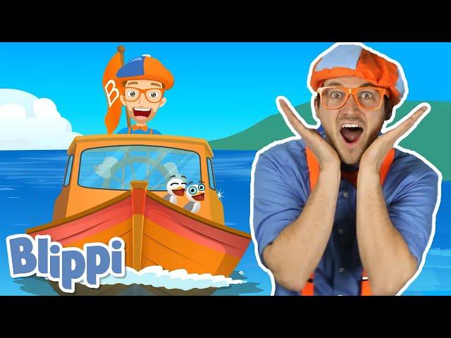 BLIPPI - Boat Song! Learn | ABC 123 Moonbug Kids | Fun Cartoons | Learning Rhymes