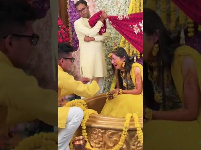 HALDI CEREMONY | Cute bonding of brother and sister| #viral #shorts #mehandi#haldiceremony