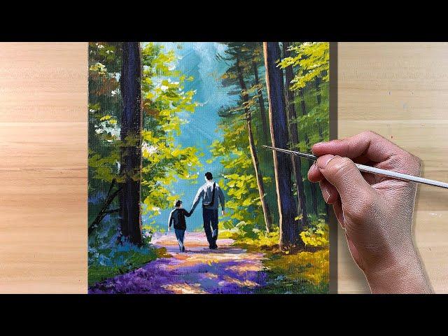 Father and Son Acrylic Painting｜Step-by-Step Painting｜Correa Art