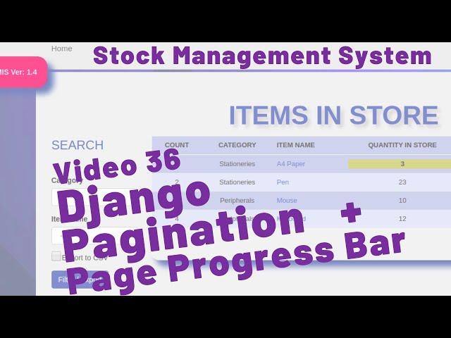 36 HOW TO DO PAGINATION AND PAGE PROGRESS BAR IN DJANGO - STOCK MANAGEMENT SYSTEM