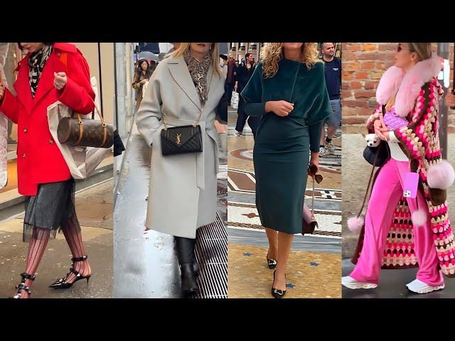 ITALIAN STREET OUTFITS TRENDS FALL 2024 | UNIQUE FALL FASHION IN RAIN DAYS | NEWEST SHOPPING LOOKS