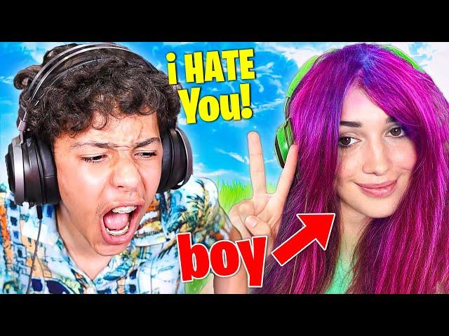 GIRL Voice Trolling Him in Fortnite! (Hilarious)