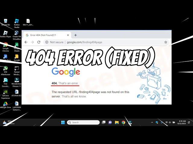 404 Error Page Not Found Google Chrome (FIXED)