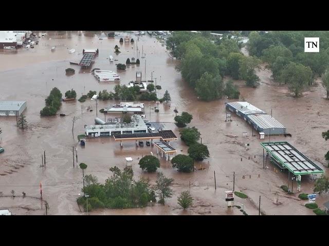 NC flooding in Asheville and Black Mountain: Damage seen via drone footage in aftermath of Helene