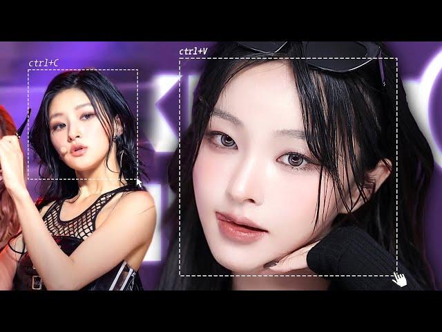 I tried KISS OF LIFE's HANEUL igloo makeup‍⬛️| Hooded-eye semi-smokey makeup