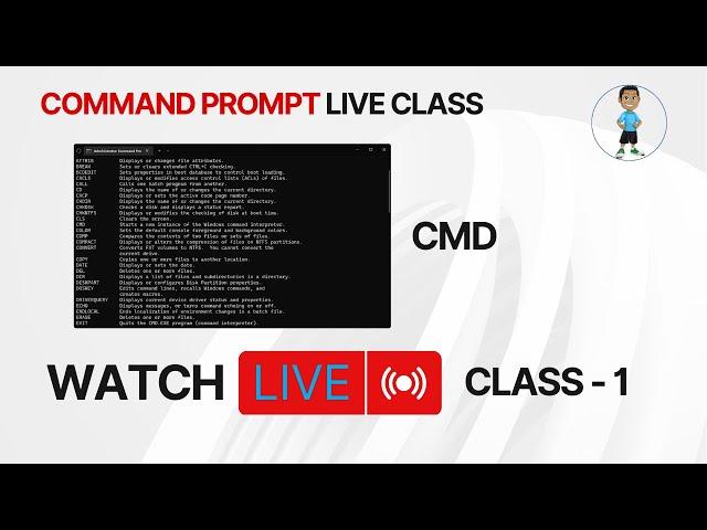 CMD Live Class - 1 | DevelopersGuides Live Stream | #cmd #cmdtricks how to use cmd command prompt