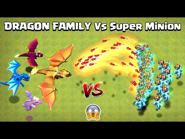 Dragon Family Vs Super Minion | Clash of Clans