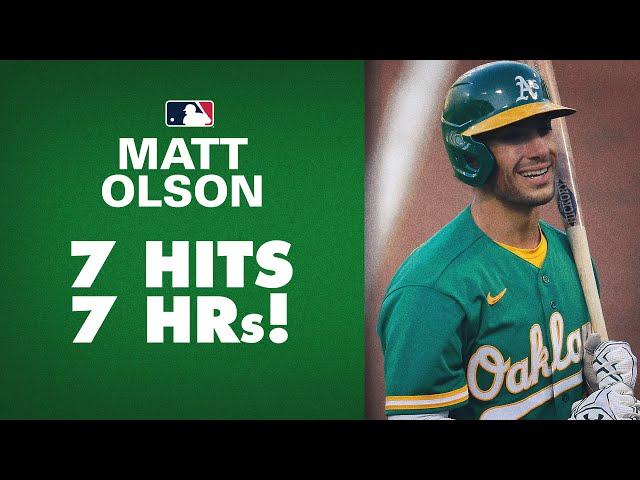 Athletics Matt Olson only hits HOME RUNS! Last 7 hits are all HRs!