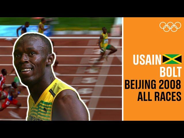 ALL of USAIN BOLT's  individual races at Beijing 2008!