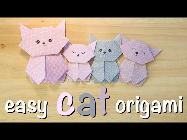 Easy Cat and Kittens Origami | Fun Birthday Decorations | Gift Cards | Cute Party Favors