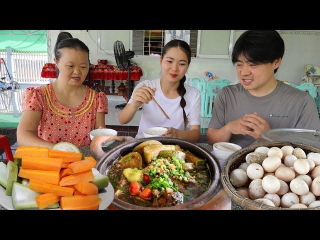 Quyên đã làm thế này với rau củ quả, trứng mình thu hoạch. LẦN ĐẦU HOON ĂN CÁ RÔ KHO BẦU…