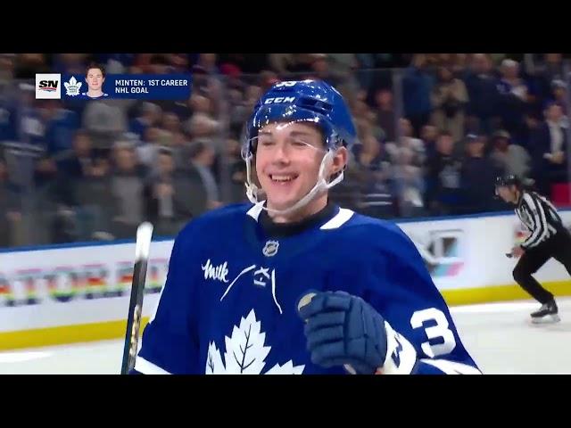 MINTEN FIRST CAREER NHL GOAL vs Golden Knights (w/Joe Bowen)