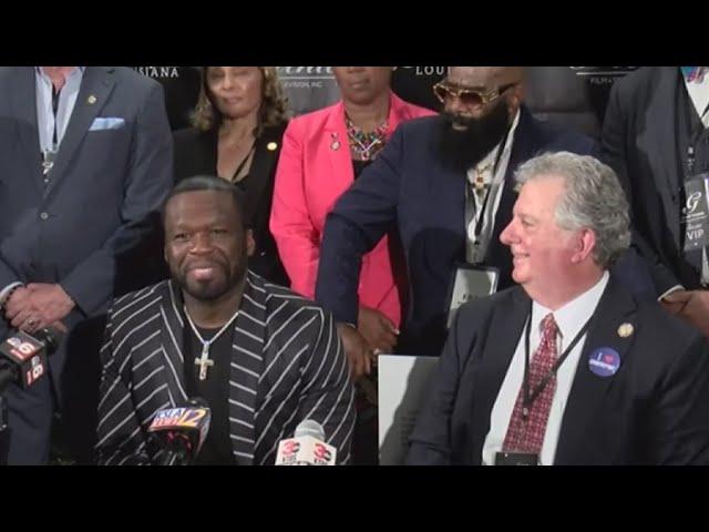 Rapper 50 Cent launces G-Unit Studios in Shreveport, Louisiana