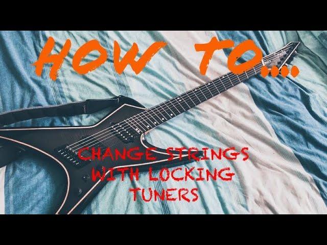 How To Re-String A Guitar w/ Locking Tuners in LESS THAN A MINUTE!!