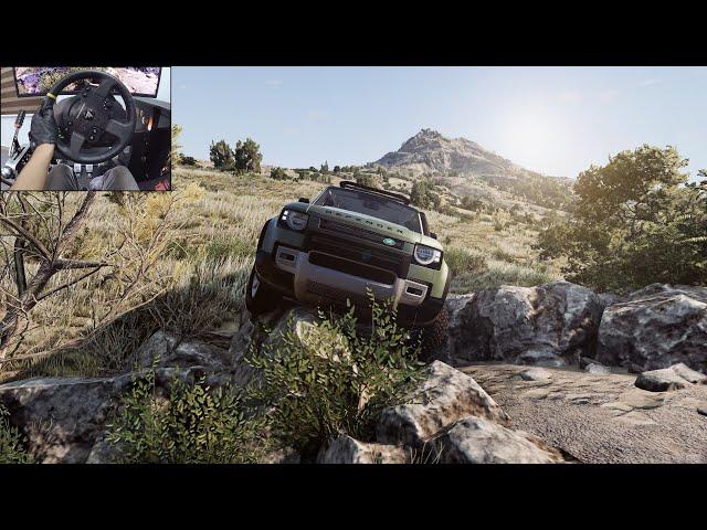 Realistic offroading in a Land Rover Defender - BeamNG.Drive | Thrustmaster TX