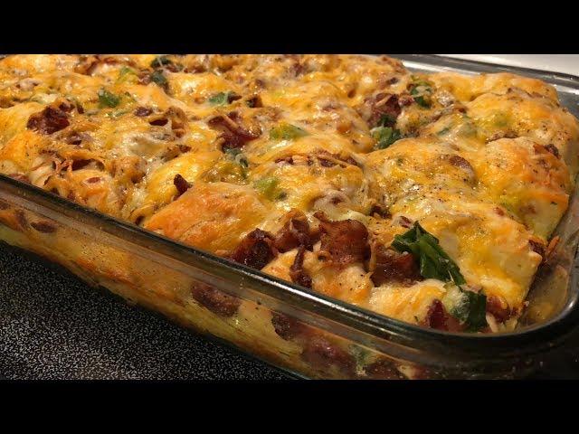 Breakfast Casserole - Biscuits Bacon Sausage | Southern Sassy Mama