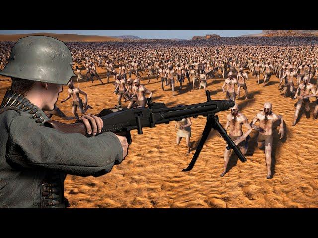 10 MG42 Machine Guns VS 5 MILLION ZOMBIES! - Ultimate Epic Battle Simulator 2 UEBS 2