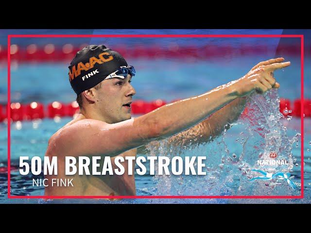 Nic Fink Gets Victory in 50M Breaststroke | 2023 Phillips 66 National Championships