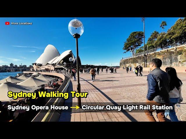 Sydney Walking Tour | Walking from Sydney Opera House to Circular Quay Light Rail Station. Australia