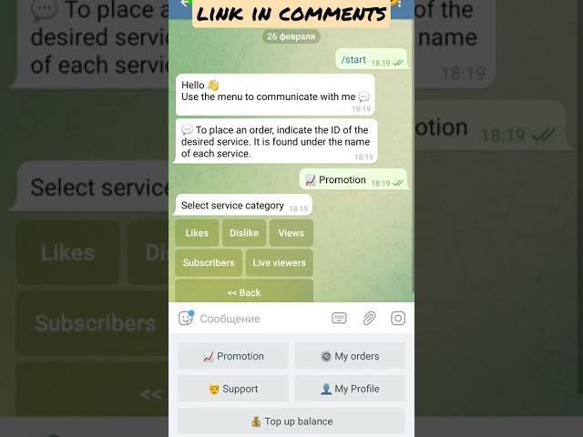 smm panel/Boost views, subscribers in telegram bot