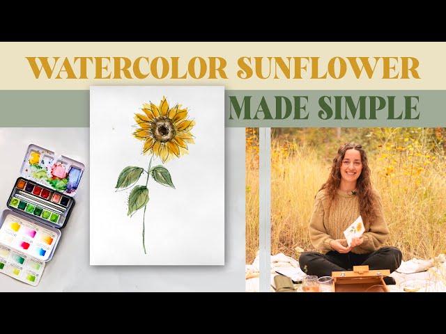 Paint a Fall SUNFLOWER: A Watercolor and Ink Masterpiece