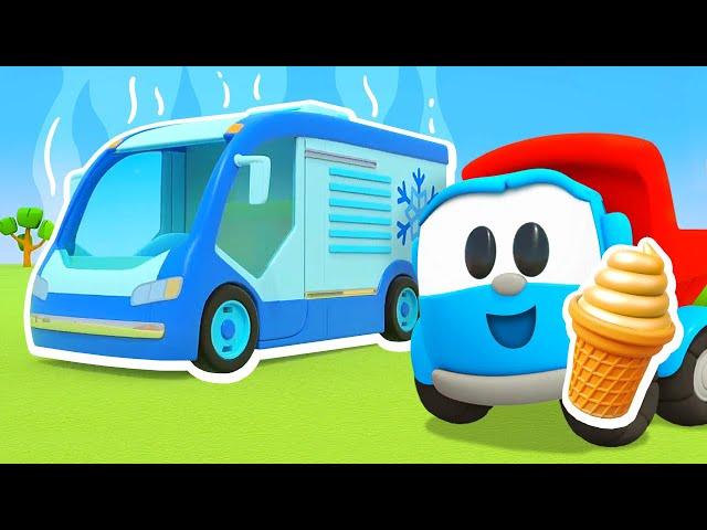 Leo the truck & the fridge car for friends. Funny cartoons for kids & car stories for toddlers.