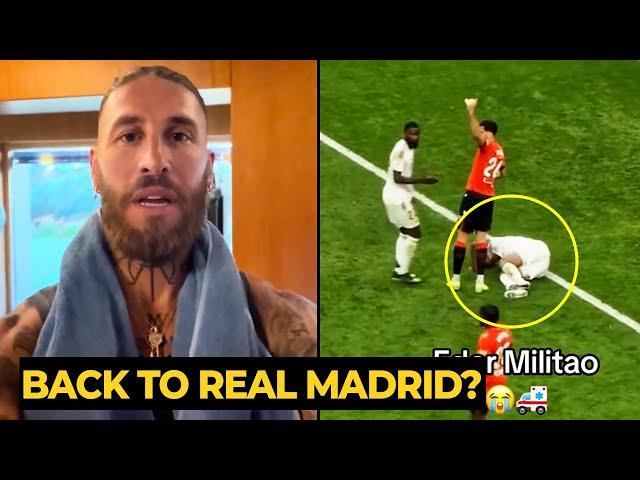 Sergio Ramos reaction on Éder Militão injury against Osasuna | Real Madrid News