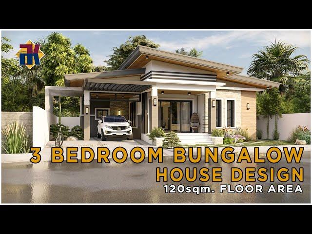 HOUSE DESIGN | 120 sqm. 3 Bedroom Bungalow | OFW Dream House