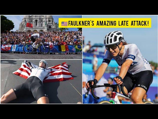  USA's Kristen Faulkner late attacking to win gold in women's road race! Paris Olympics 2024