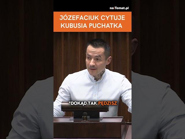 "CZASEM PRZEPRASZAM NIE WYSTARCZY." Józefaciuk cytuje Kubusia Puchatka  #polityka #sejm