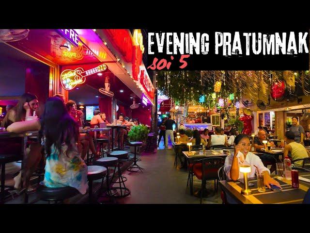 [4K] Walk around evening Pratumnak Soi 5. The best area in Pattaya. Thailand today 2024