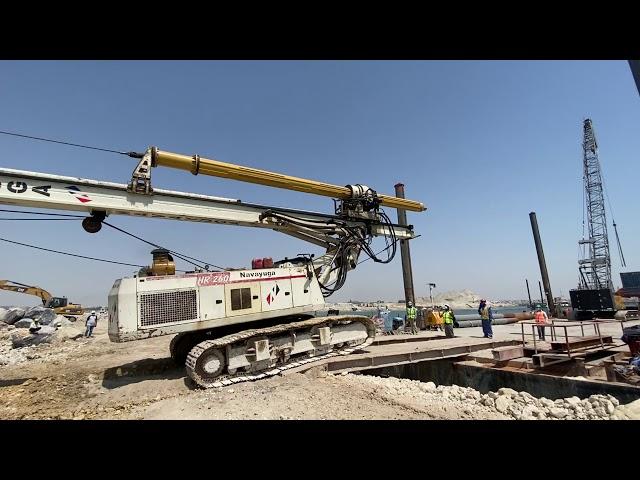 Barge #Piling Rig machine loading