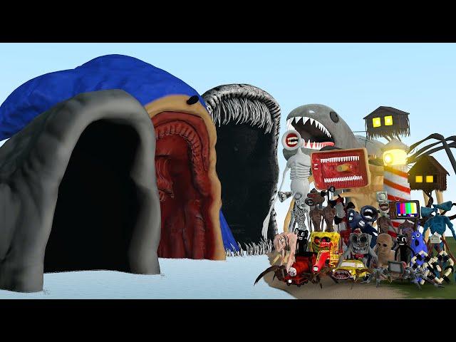 SEA EATER FAMILY VS TREVOR HENDERSON AND OTHER in Garry's Mod [ Shin Sonic Eater, Zoonomaly Eater..]