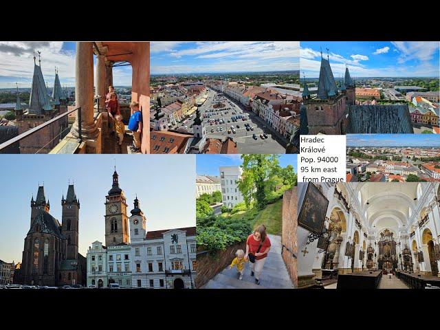 Hradec Králové: historic  city of the Czech Republic with panorama from White Tower 72 m high .