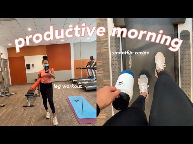 APARTMENT GYM *leg* workout + healthy smoothie recipe