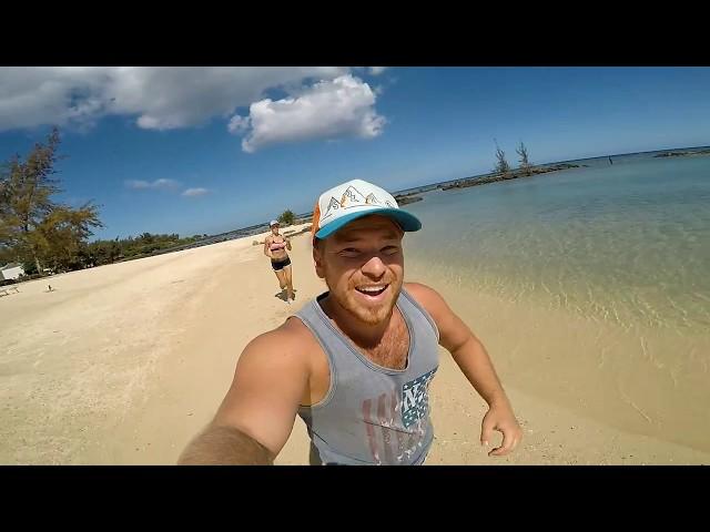 Morning jogging on Mauritius
