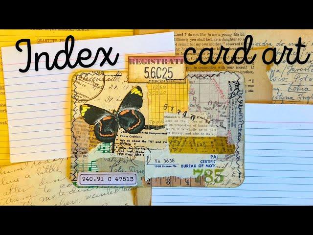 INDEX CARD Background Ideas | Vintage Style Index Card Art | Junk Journal Cards | Collage with Me |