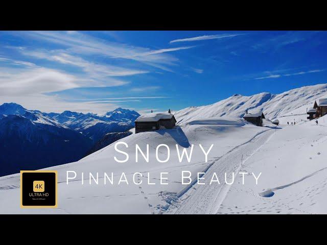 Stunning Snowy Mountains:4K Beauty Revealed|Incredible Snow-Covered Ranges:4K Visuals|Winter Peaks